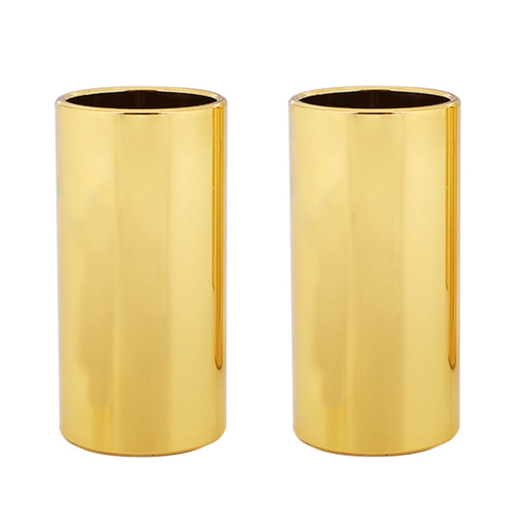 2PCS Stainless Steel Guitar Slide Tube Folk Slide Block, Size: 51mm(Gold) - Guitar Tuner Accessories by buy2fix | Online Shopping UK | buy2fix