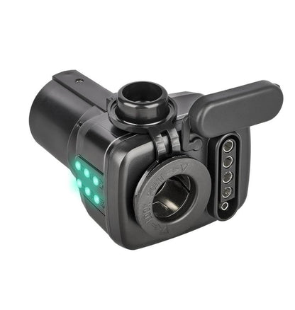 7 Pin to 12V Truck Cigarette Lighter Power Adapter with LED Circuit Tester(Black) - Car Charger by buy2fix | Online Shopping UK | buy2fix