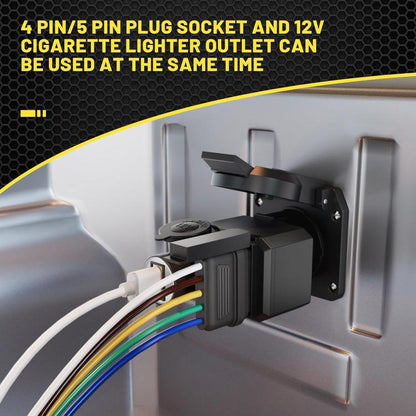 7 Pin to 12V Truck Cigarette Lighter Power Adapter with LED Circuit Tester(Black) - Car Charger by buy2fix | Online Shopping UK | buy2fix