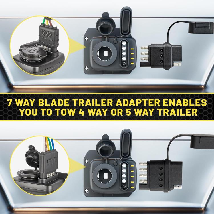 7 Pin to 12V Truck Cigarette Lighter Power Adapter with LED Circuit Tester(Black) - Car Charger by buy2fix | Online Shopping UK | buy2fix