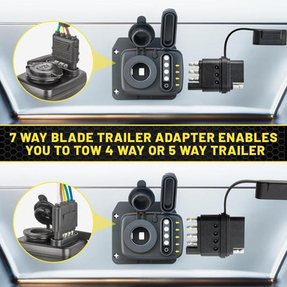 7 Pin to 12V Truck Cigarette Lighter Power Adapter with LED Circuit Tester(Black) - Car Charger by buy2fix | Online Shopping UK | buy2fix