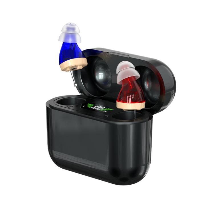 GM-912 Digital Hearing Aid Sound Amplifier With Digital Display Charging Compartment(Red Blue+Black Compartment) - Hearing Aids by buy2fix | Online Shopping UK | buy2fix