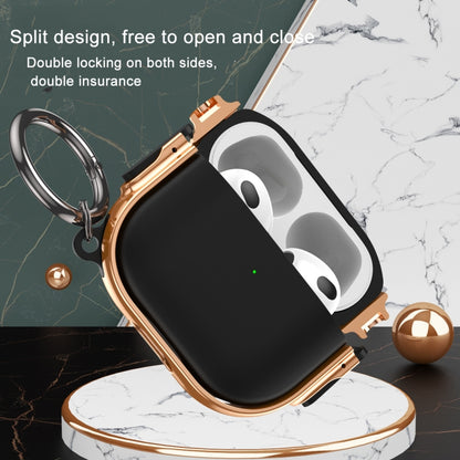 For  AirPods Pro 2 Drop-proof Case Split Design Plating Protection Cover(Rose Gold+Black) - For AirPods Pro 2 by buy2fix | Online Shopping UK | buy2fix