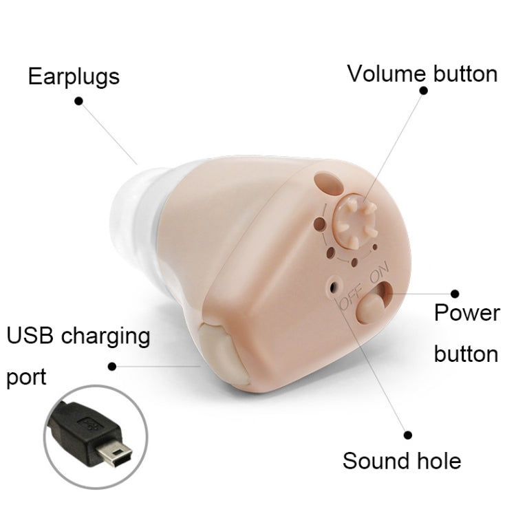 K-88 Wireless Elderly Sound Amplifier Sound Collector Mini Charging Hearing Aids, Plug: US Plug - Hearing Aids by buy2fix | Online Shopping UK | buy2fix