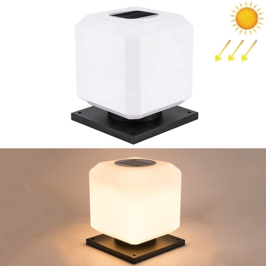 003 Solar Square Outdoor Post Light LED Waterproof Wall Lights, Size: 30cm (Warm Light)