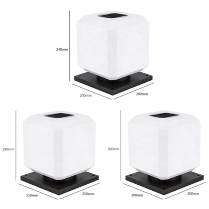 003 Solar Square Outdoor Post Light LED Waterproof Wall Lights, Size: 25cm (White Light) - Solar Lights by buy2fix | Online Shopping UK | buy2fix