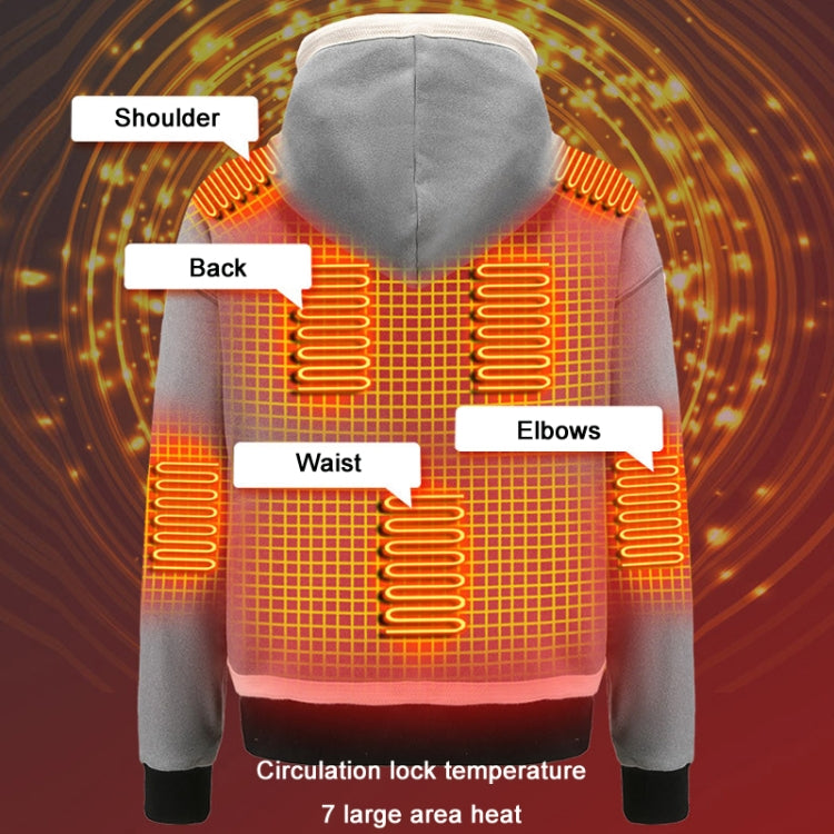 USB Smart Electric Heating Warming Thickened Hooded Sweatshirt, Size: 3XL(Grey) - Hoodie by buy2fix | Online Shopping UK | buy2fix