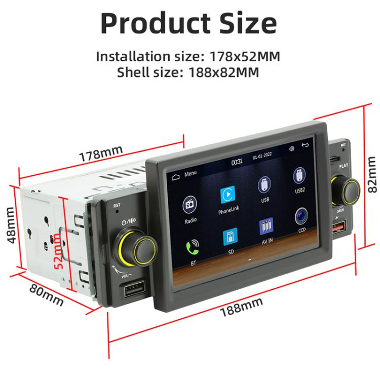 5 inch Bluetooth AUX Mobile Phone Interconnection USB Interface Car MP5(151W) - Car MP3 & MP4 & MP5 by buy2fix | Online Shopping UK | buy2fix
