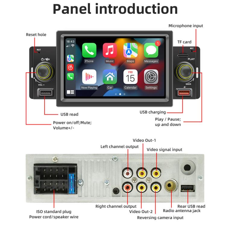 5 inch Bluetooth AUX Mobile Phone Interconnection USB Interface Car MP5(151W) - Car MP3 & MP4 & MP5 by buy2fix | Online Shopping UK | buy2fix