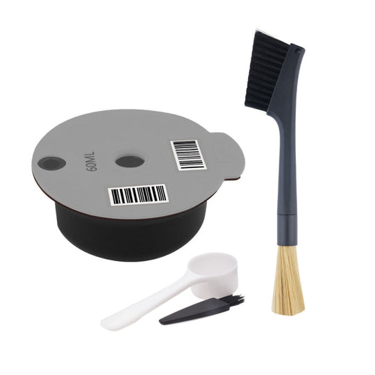 ICafilas YB01 Reusable Coffee Filter, Color: Gray+Double Head Brush(60ml)