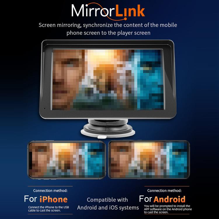 7 inch AHD Wireless CarPlay Car MP5 Player, Support Mobile Phone Interconnection(With Camera) - Car MP3 & MP4 & MP5 by buy2fix | Online Shopping UK | buy2fix