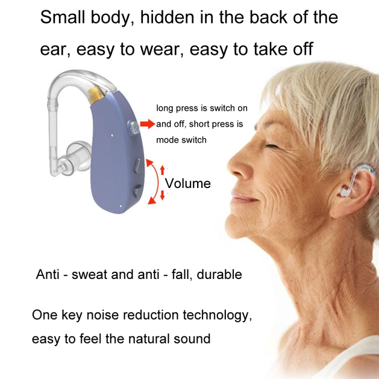 EN-T201A Digital Machine Elderly Charging Hearing Aid Sound Amplifier(Metal Blue) - Hearing Aids by buy2fix | Online Shopping UK | buy2fix