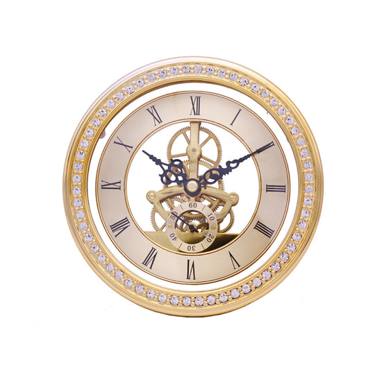 Metal See-through Quartz Clock Gear Clock DIY Accessories 148mm Golden Clock Head