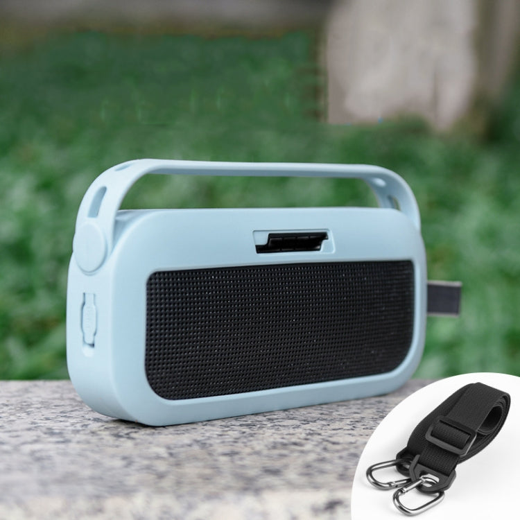 For Bose SoundLink Flex Bluetooth Speaker Silicone Protective Case Cover With Shoulder Strap(Blue) - Protective Case by buy2fix | Online Shopping UK | buy2fix