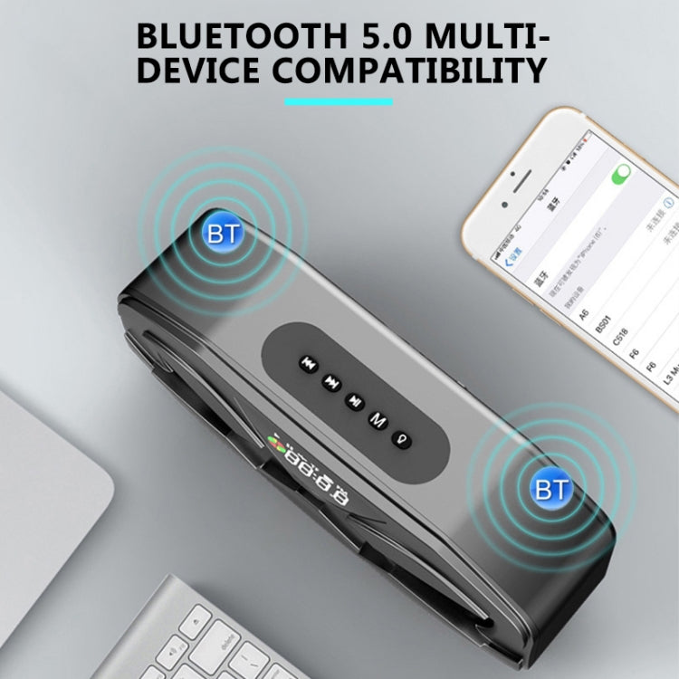 M5 Portable 6D Surround Sound Digital Display Bluetooth Speaker(Gold) - Desktop Speaker by buy2fix | Online Shopping UK | buy2fix