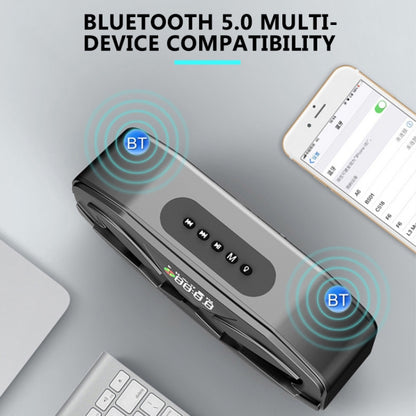 M5 Portable 6D Surround Sound Digital Display Bluetooth Speaker(Black) - Desktop Speaker by buy2fix | Online Shopping UK | buy2fix