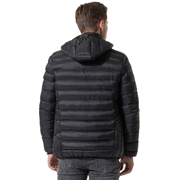 9 Zone Double Control Black USB Winter Electric Heated Jacket Warm Thermal Jacket, Size: S - Down Jackets by buy2fix | Online Shopping UK | buy2fix