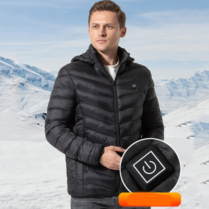 11 Zone Double Control Blue USB Winter Electric Heated Jacket Warm Thermal Jacket, Size: XL - Down Jackets by buy2fix | Online Shopping UK | buy2fix