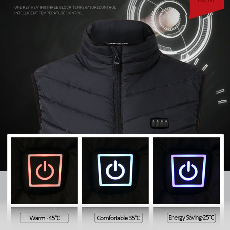 11 Area Double Control Blue USB Electric Heating Undershirt Intelligent Warm Vest(4XL) - Down Jackets by buy2fix | Online Shopping UK | buy2fix