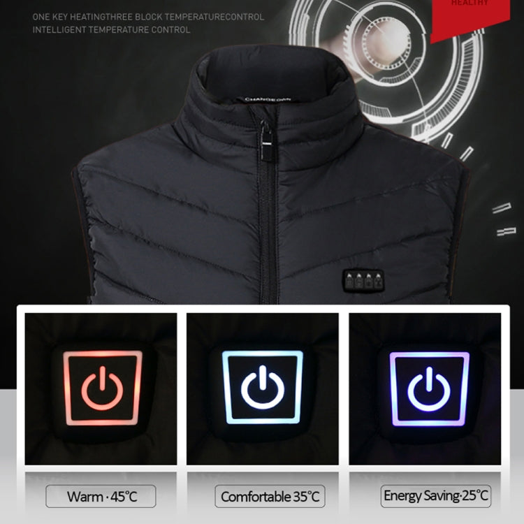 17 Area  4 Control Blue USB Electric Heating Undershirt Intelligent Warm Vest(M) - Down Jackets by buy2fix | Online Shopping UK | buy2fix