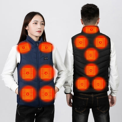 17 Area  4 Control Blue USB Electric Heating Undershirt Intelligent Warm Vest(XL) - Down Jackets by buy2fix | Online Shopping UK | buy2fix