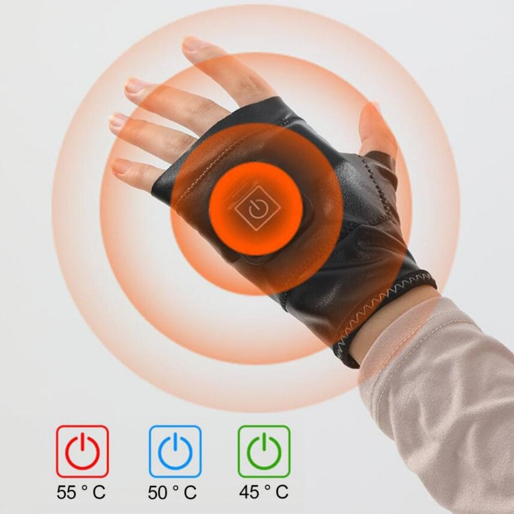 1 Pair Adjustable Temperature Rechargeable Intelligent Electric Heating Gloves Half Finger Gloves, Size: S(Pink) - Safety Gloves by buy2fix | Online Shopping UK | buy2fix