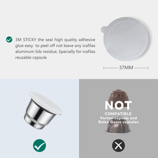 120 PCS / Bag iCafilas Disposable Coffee Capsule Aluminum Foil Self-adhesive Closure Film - Coffee Machine Parts by iCafilas | Online Shopping UK | buy2fix