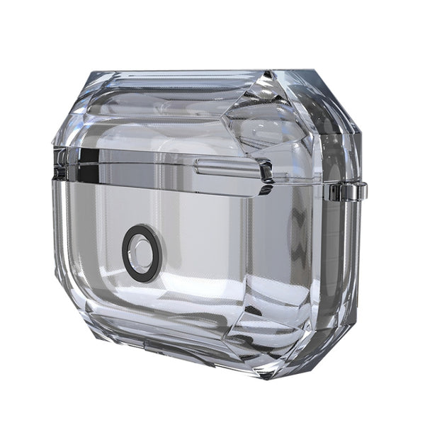 For AirPodS Pro RJT-AP-03 Bluetooth Earphone Transparent Soft Case TPU Protection Cover(Black) by buy2fix