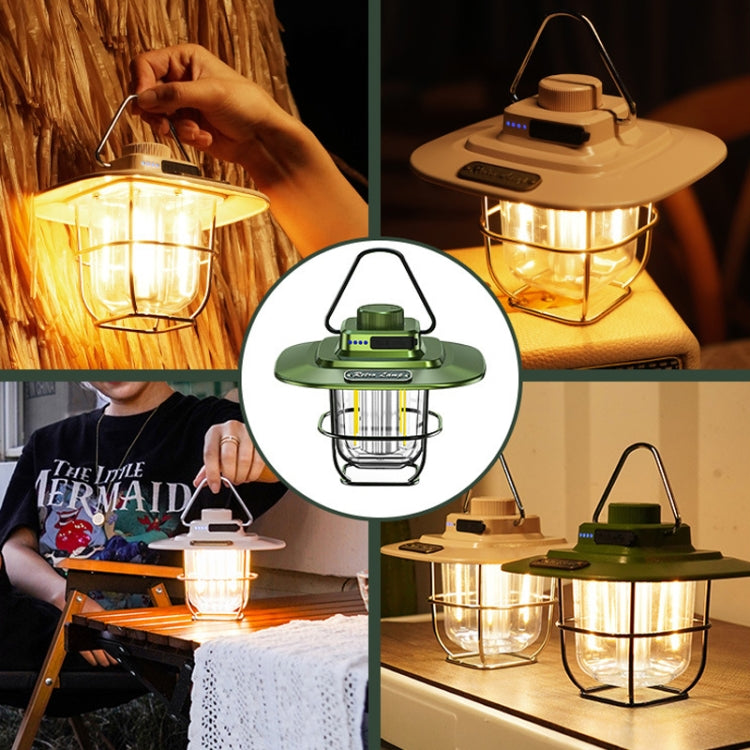 LY02 LED Retro Lantern Hand Tent Lamp USB Charging Camping Light(White) by buy2fix