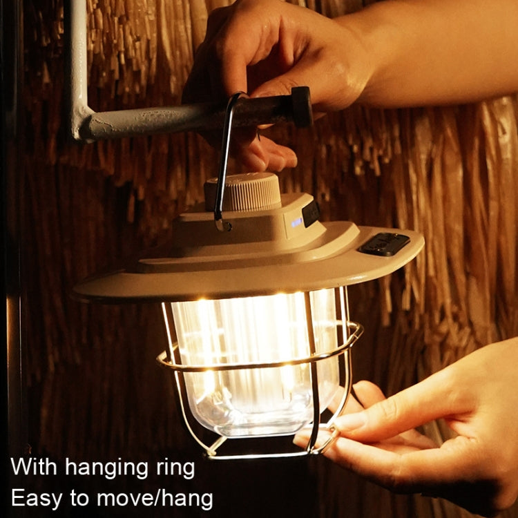 LY02 LED Retro Lantern Hand Tent Lamp USB Charging Camping Light(Black) - Camping Lighting by buy2fix | Online Shopping UK | buy2fix