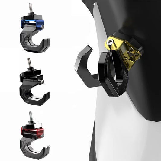 Motorcycle Electric Bike Item Movable Double Hooks Aluminum Helmet Hanger Modification Accessories(Black) by buy2fix