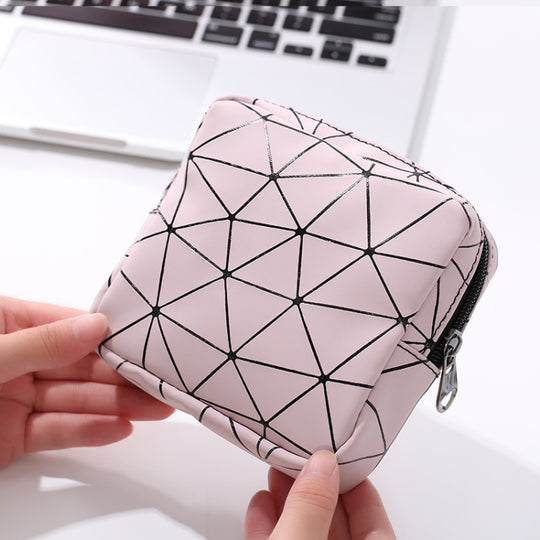 XH8214 Portable Sanitary Napkin Storage Bag Large Capacity Waterproof Coin Bag(Cherry Pink)