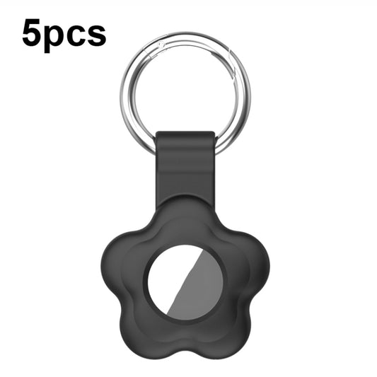 For AirTag 5pcs AT03 Tracker Case Positioning Anti-loss Device Storage Keychain Cover(Black) - Key Chain Series by buy2fix | Online Shopping UK | buy2fix