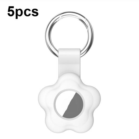 For AirTag 5pcs AT03 Tracker Case Positioning Anti-loss Device Storage Keychain Cover(White) - Key Chain Series by buy2fix | Online Shopping UK | buy2fix
