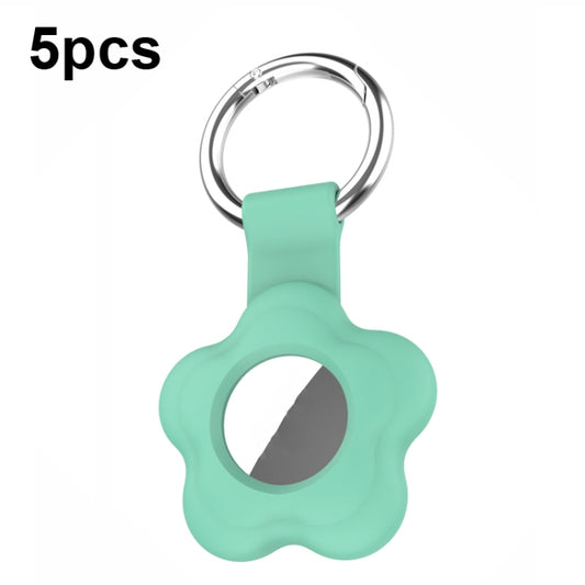For AirTag 5pcs AT03 Tracker Case Positioning Anti-loss Device Storage Keychain Cover(Mint Green) - Key Chain Series by buy2fix | Online Shopping UK | buy2fix