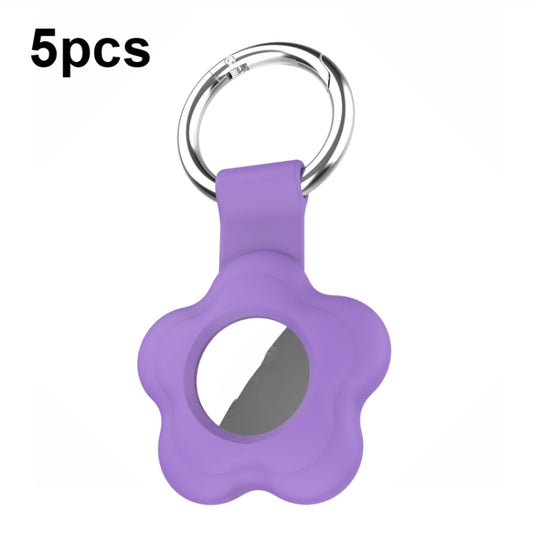 For AirTag 5pcs AT03 Tracker Case Positioning Anti-loss Device Storage Keychain Cover(Purple) - Key Chain Series by buy2fix | Online Shopping UK | buy2fix