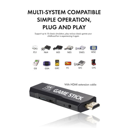 GD10 2.4G Wireless 4K HD TV Game Console PSP Game Box 64G Built-in 30,000 Games by buy2fix