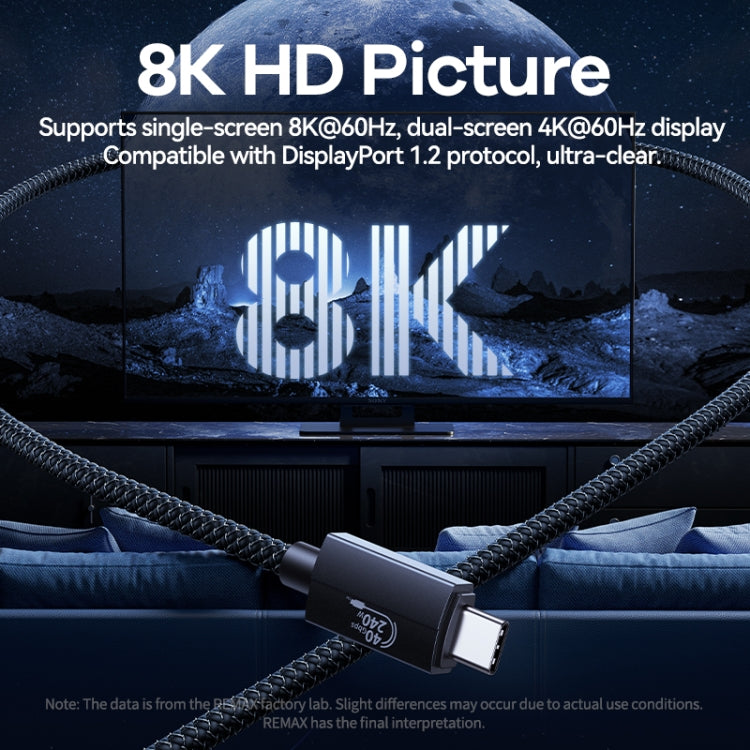 Remax RC-C039 Dual USB-C / Type-C Compatible with USB4.0 240W Fast Charging Data Cable, Length:1m by REMAX