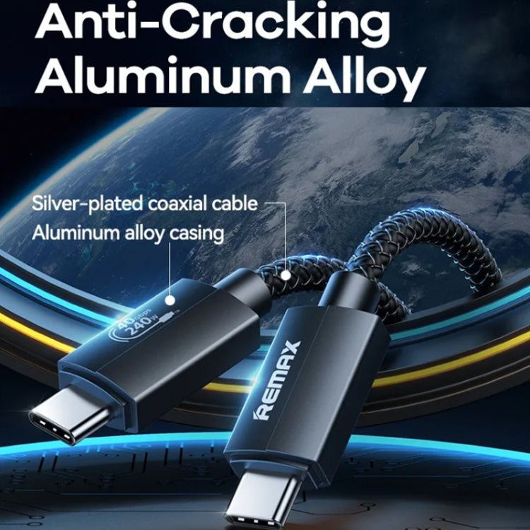 Remax RC-C039 Dual USB-C / Type-C Compatible with USB4.0 240W Fast Charging Data Cable, Length:1m by REMAX