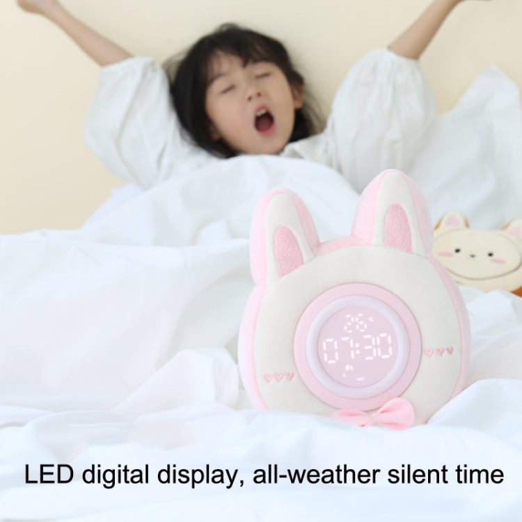 F-CL-03 Plush Cake Rabbit Night Lights Student Dormitory Cute Demon Eye Vibration Clock Light(Yolk Rabbit) - Night Lights by buy2fix | Online Shopping UK | buy2fix