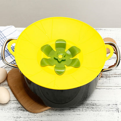 Silicone Flower Spill-proof Pot Lid Rotatable Pot Lid Kitchen Gadget, Size: 23cm Small Yellow by buy2fix