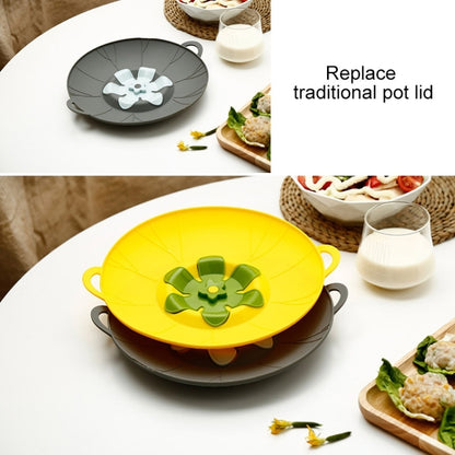 Silicone Flower Spill-proof Pot Lid Rotatable Pot Lid Kitchen Gadget, Size: 23cm Small Yellow by buy2fix