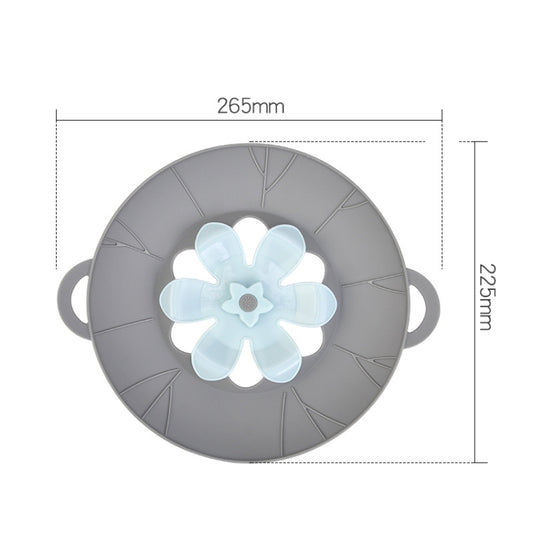 Silicone Flower Spill-proof Pot Lid Rotatable Pot Lid Kitchen Gadget, Size: 23cm Small Gray by buy2fix