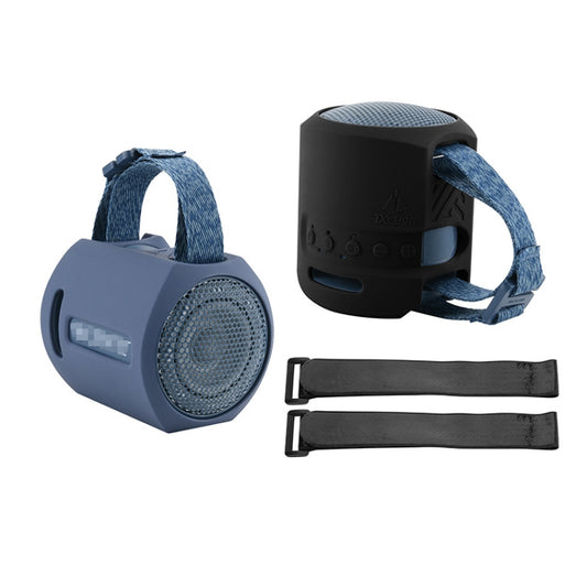 For Sony SRS-XB13 Speaker Silicone Case With Hook And Loop Fastener Strap(Black) - Protective Case by buy2fix | Online Shopping UK | buy2fix