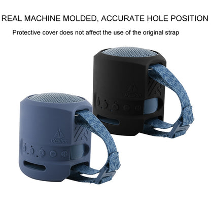 For Sony SRS-XB13 Speaker Silicone Case With Hook And Loop Fastener Strap(Black) - Protective Case by buy2fix | Online Shopping UK | buy2fix