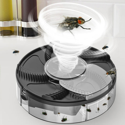 S008 Automatic Fly Killer Silent USB Household Fly Trap, Spec: 1200mAh Battery Charging Type (Black) by buy2fix
