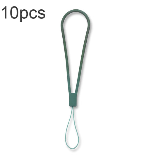 10pcs  Silicone Woven Pattern  Cell Phone Lanyard Anti-loss Hand Rope(Dark Night Green) - Lanyards & Wrist Straps by buy2fix | Online Shopping UK | buy2fix