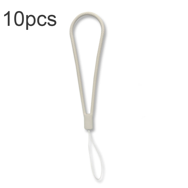 10pcs  Silicone Woven Pattern  Cell Phone Lanyard Anti-loss Hand Rope(Antique White) - Lanyards & Wrist Straps by buy2fix | Online Shopping UK | buy2fix
