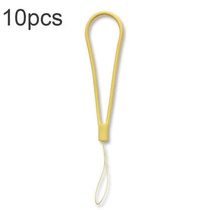 10pcs  Silicone Woven Pattern  Cell Phone Lanyard Anti-loss Hand Rope(Lemon Yellow) - Lanyards & Wrist Straps by buy2fix | Online Shopping UK | buy2fix