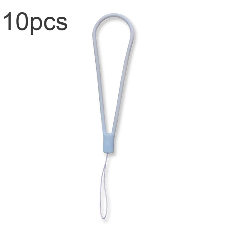 10pcs  Silicone Woven Pattern  Cell Phone Lanyard Anti-loss Hand Rope(Shallow Purple) - Lanyards & Wrist Straps by buy2fix | Online Shopping UK | buy2fix